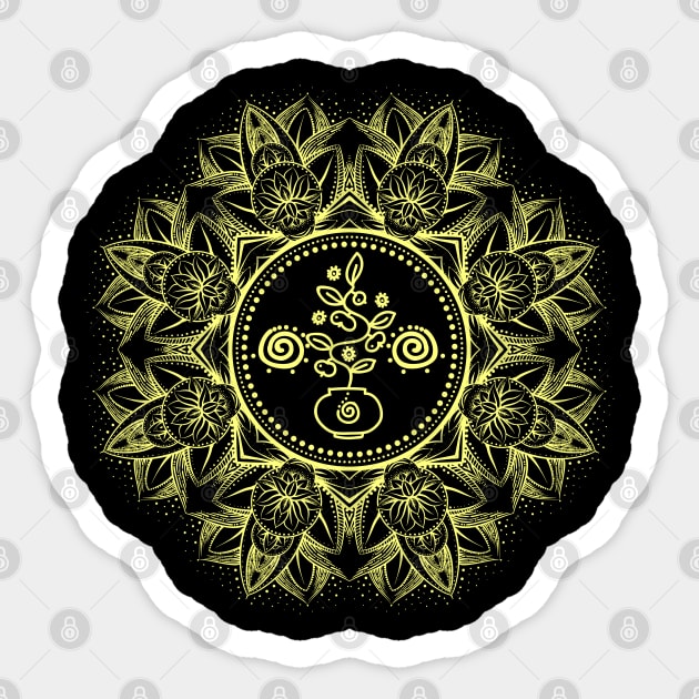 Lotus Mandala 30 Sticker by Olga Berlet